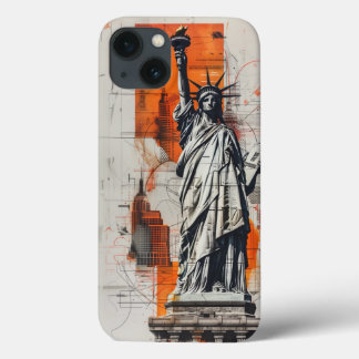 Funda Para iPhone 13 Estatua de la Libertad: Plano arquitectónico moder