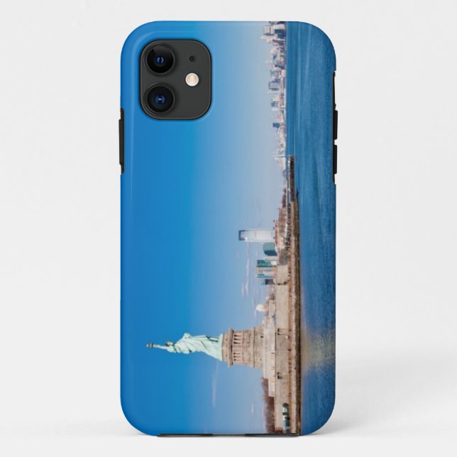 Funda De Case-Mate Para iPhone Estatua de la Libertad, río Hudson y Manhattan (Reverso)