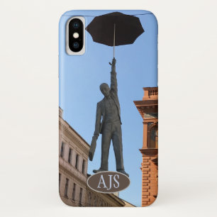 Funda Para iPhone X Estatua en el cielo de Praga. Estuche para teléfon