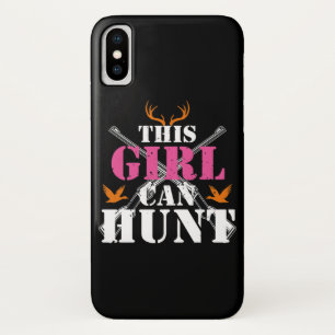 Funda Para iPhone X Este Chica puede cazar ciervos que persiguen algo