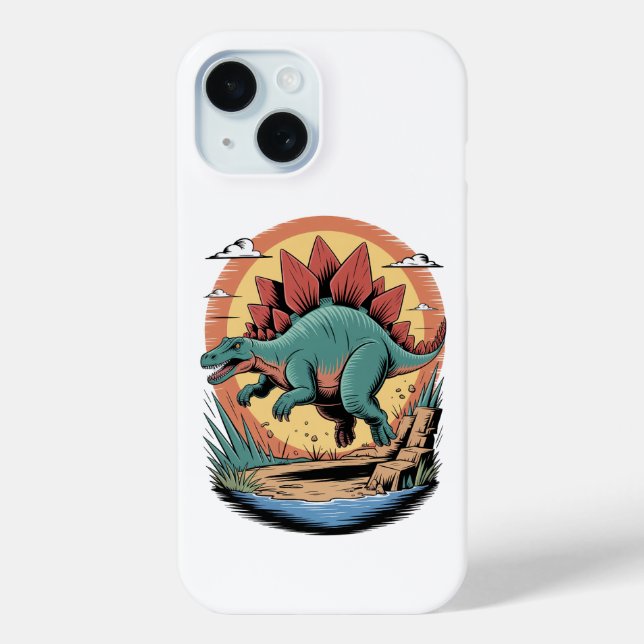 Funda De Case-Mate Para iPhone Estegosaurio de pies rápidos (Reverso )
