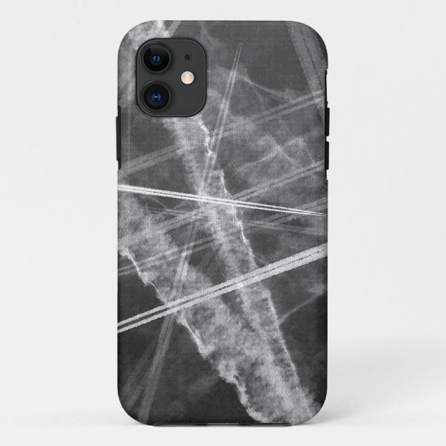 Funda De Case-Mate Para iPhone Estelas de aviones en blanco y negro (Reverso)