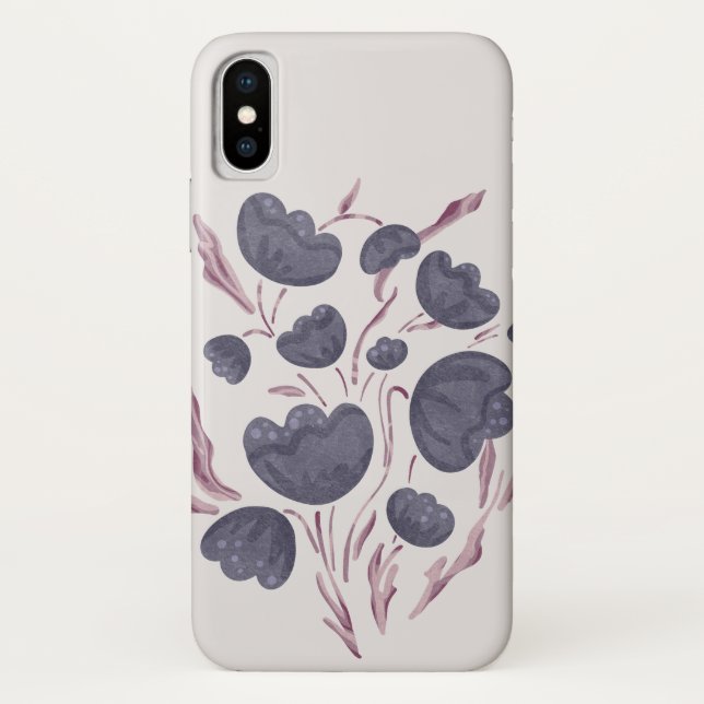 Funda De Case-Mate Para iPhone Estética de la flor morada oscura (Reverso)