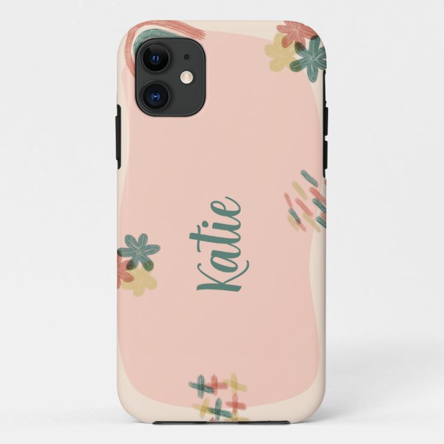 Funda De Case-Mate Para iPhone Estética de la melocotón y el verde (Reverso)