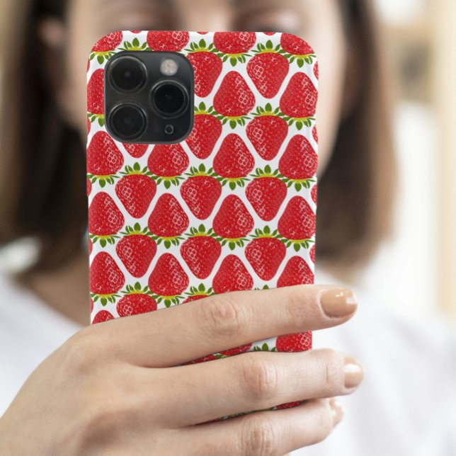 Funda De Case-Mate Para iPhone Estética de Patrón de Fresa Adorable (Subido por el creador)