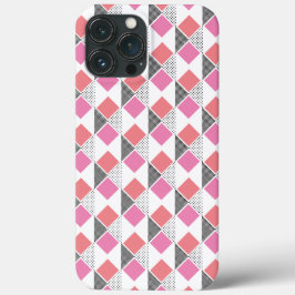 Funda Para iPhone 13 Pro Max estética de patrones de triángulo rosa y negro