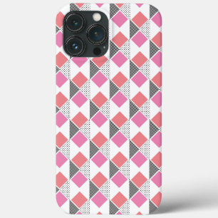 Funda Para iPhone 13 Pro Max estética de patrones de triángulo rosa y negro