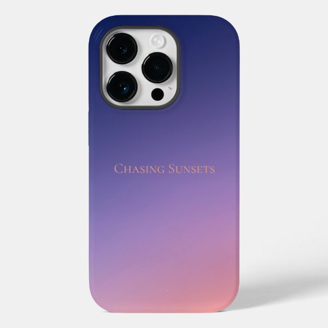 Funda De Case-Mate Para iPhone Estética de Persiguiendo Atardeceres Gradiente Ros (Reverso )