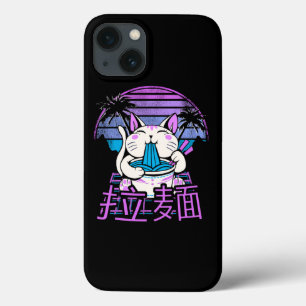 Funda Para iPhone 13 Estética del Anime Retrowave de Ramen Cat Sunset 8