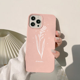 Funda Para iPhone 14 De Case-Mate Estética floral blanca rosada simple personalizada