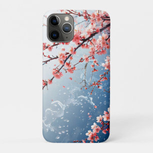 Funda Para iPhone 11 Pro Estética floral japonesa de flor de primavera rosa