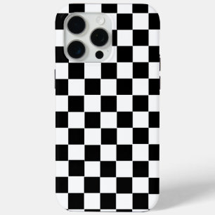 Funda Para iPhone 15 Pro Max Estética tablero de ajedrez negro y blanco retro