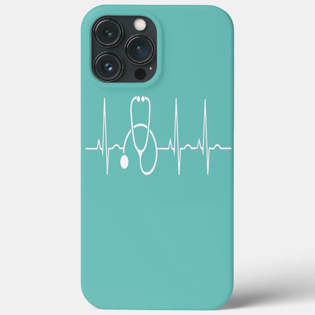Funda De Case-Mate Para iPhone Estetioscopio Latido cardíaco Médica de enfermería (Reverso )