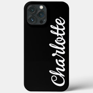 Funda Para iPhone 13 Pro Max Estilista Monograma Mínimo Moderno Color Negro luj