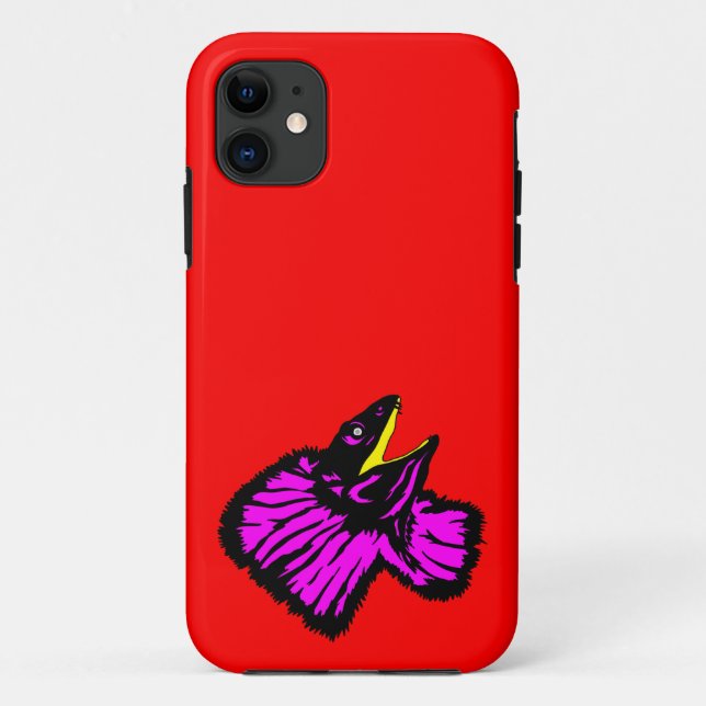 Funda De Case-Mate Para iPhone Estilizado Neon Pink Frill Lizard (Reverso)