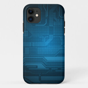 Funda Para iPhone 11 Estilo azul de la tecnología del código binario