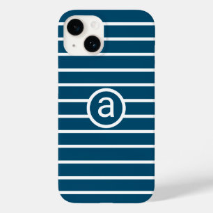 Funda Para iPhone 14 De Case-Mate Estilo azul Patrón blanco monocromático Nombre