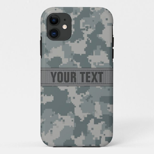 Funda De Case-Mate Para iPhone Estilo Camo gris #2 del ACU personalizado (Reverso)