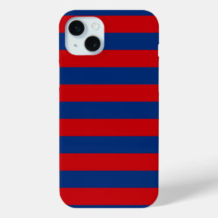 Funda Para iPhone 15 Mini Estilo de bandas horizontales del tema náutico gra