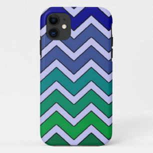 Estilo de chevron azul verde negro iphone 5 funda