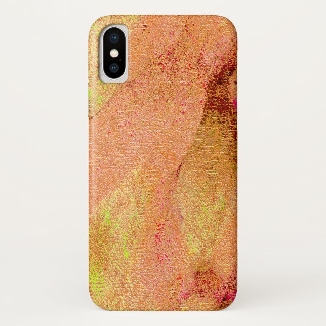 Funda De Case-Mate Para iPhone Estilo de cuero arrugado con pintura desgastada, s (Reverso)