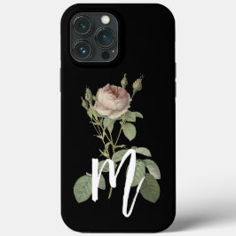 Funda Para iPhone 13 Pro Max Estilo de escritura inicial Color negro con rosa