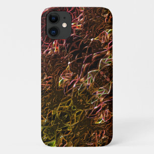 Funda Para iPhone 11 Estilo de espejado de neón marrón claro con líneas