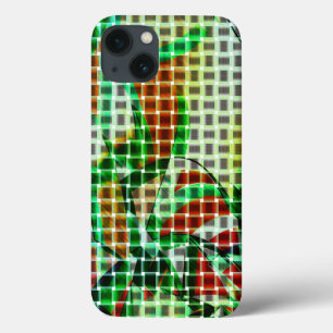 Funda Para iPhone 13 Estilo de las cestas sobre cintas curvadas verdes