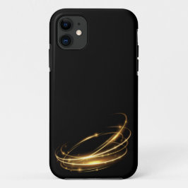 Funda Para iPhone 11 estilo de línea de espiral dorada de arte abstract