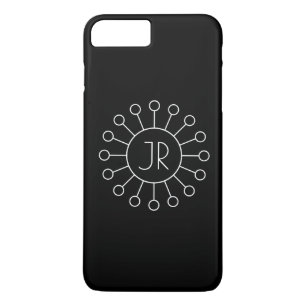 Funda Para iPhone 8 Plus/7 Plus Estilo de logotipo vintage genial monograma Negr