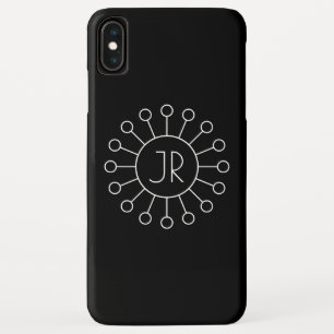Funda Para iPhone XS Max Estilo de logotipo vintage genial monograma Negr