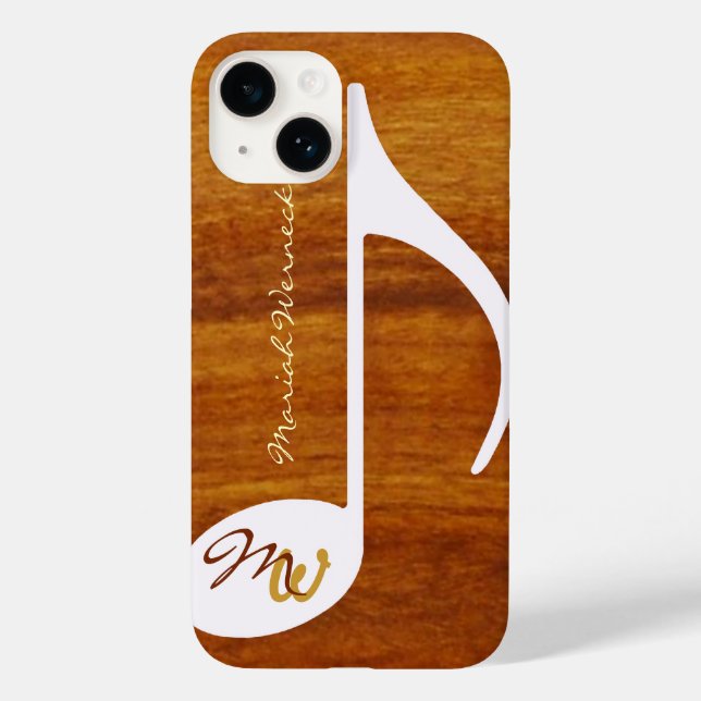 Funda De Case-Mate Para iPhone estilo de madera de música gráfica (Reverso )