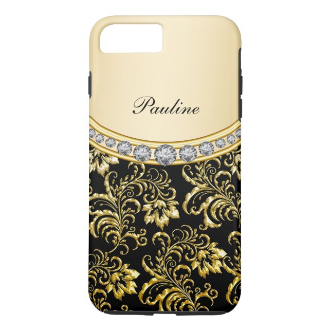 Funda De Case-Mate Para iPhone Estilo de Monograma Elegante (Reverso)