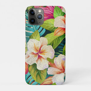 Funda Para iPhone 11 Pro Estilo de pintura al óleo floral tropical