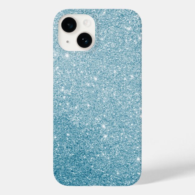 Funda De Case-Mate Para iPhone Estilo de Purpurina cian (Reverso )