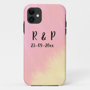 Funda Para iPhone 11 estilo de texto minimalista simple blanco boda ros