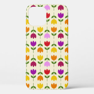 Funda Para iPhone 12 Pro Estilo escandinavo colorido en el patrón de flor d