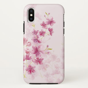 Funda Para iPhone X Estilo floral de la acuarela de la flor de cerezo
