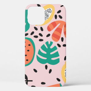 Funda Para iPhone 12 Estilo Fruta: Diseño de Patrón Vintage.
