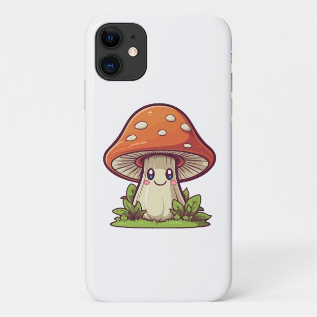 Funda De Case-Mate Para iPhone Estilo kawaii lindo, forraje de hongos (Reverso)