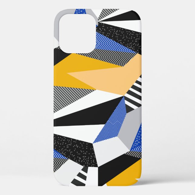 Funda De Case-Mate Para iPhone Estilo Memphis: Collage geométrico creativo. (Reverso )
