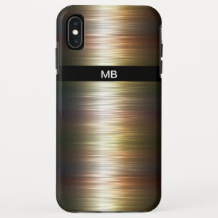 Funda Para iPhone XS Max Estilo metalizado coloreado del monograma del oro