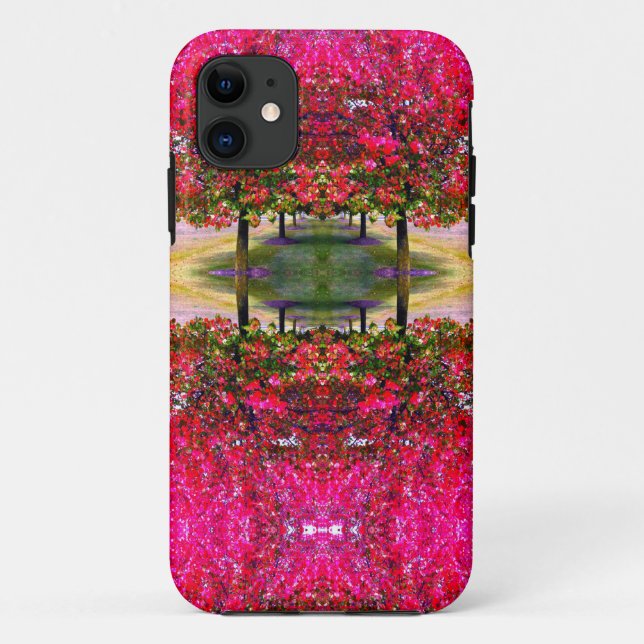 Funda De Case-Mate Para iPhone Estilo monet rosa Paisaje otoñal, hojas rosadas (Reverso)