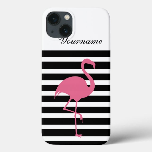 Funda De Case-Mate Para iPhone Estilo Monograma Flamingo (Reverso)