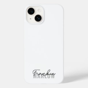Funda Para iPhone 14 De Case-Mate Estilo Monograma Moderno Guión Blanco Minimalista