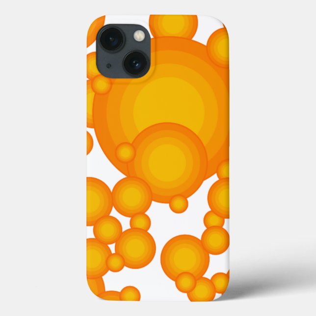 Funda De Case-Mate Para iPhone Estilo Oranger 70s círculos como burbujas (Reverso)