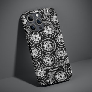 Funda Para iPhone 14 De Case-Mate Estilo Patrón Mandala Moderno Negro Blanco Nombre