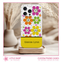 Estilo Retro Floral Poder de la Flor Monogramada