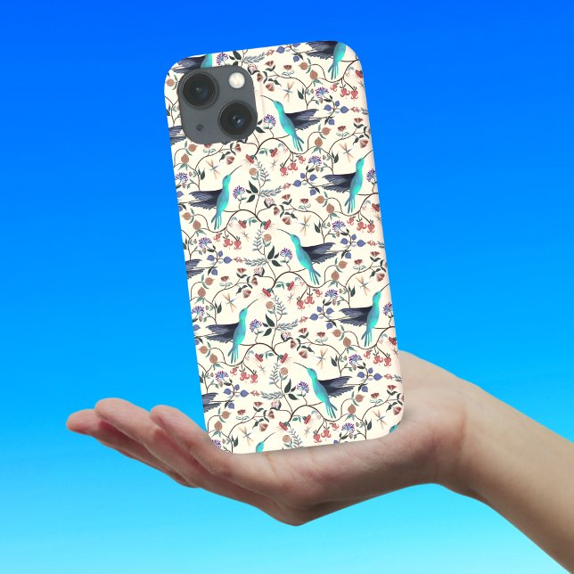 Funda De Case-Mate Para iPhone Estilo William Morris Colibríes Botánico  (Subido por el creador)