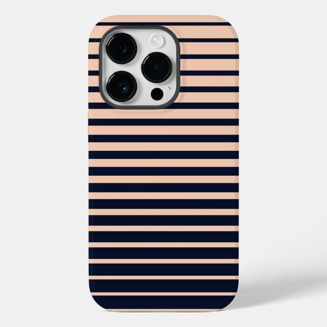 Funda De Case-Mate Para iPhone Estilosas franjas monográficas en negro y rosa (Reverso )